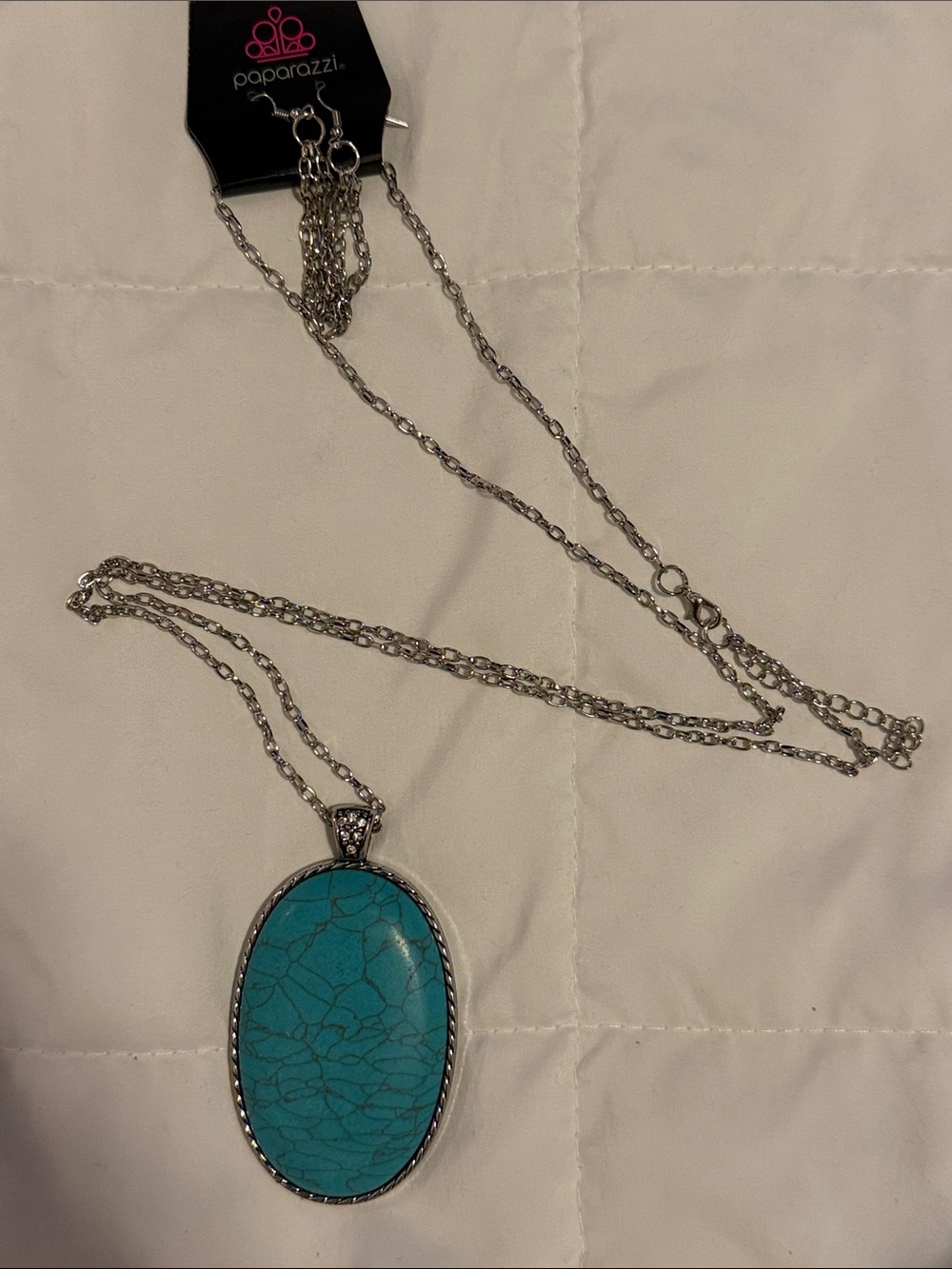 🌻 Paparazzi Large Turquoise Necklace with Earrings NWT